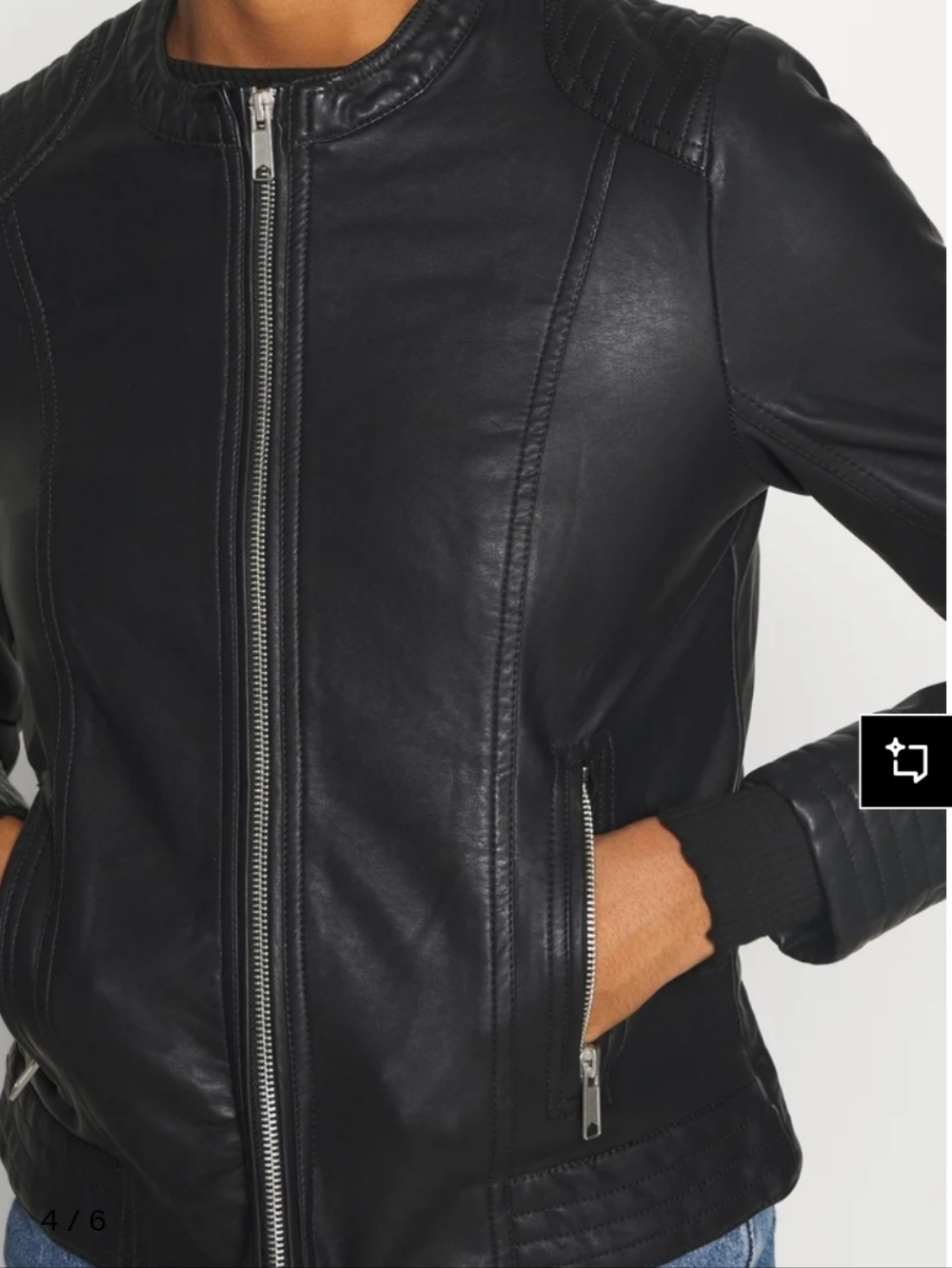 B.Young Sleek Black Leather Jacket